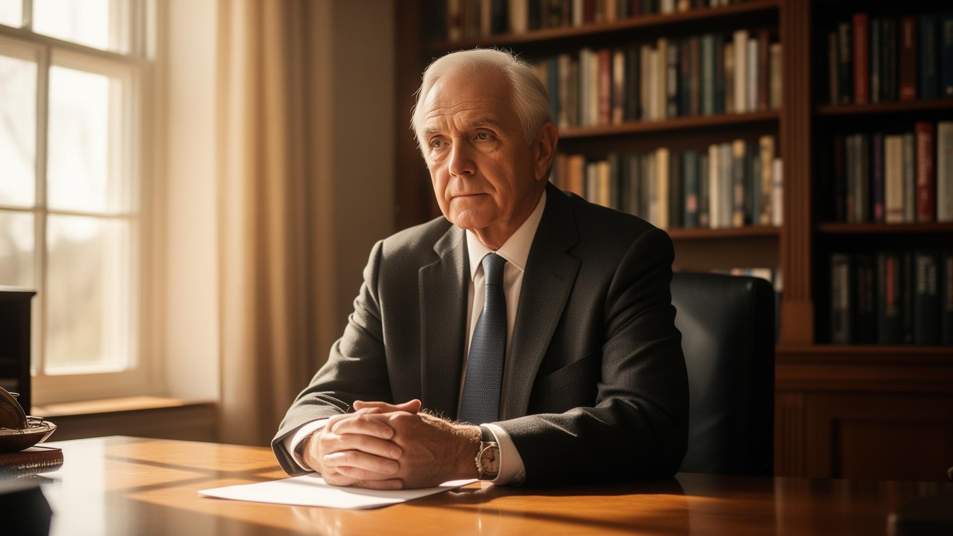 Charles Moore at his desk in Durham, North Carolina